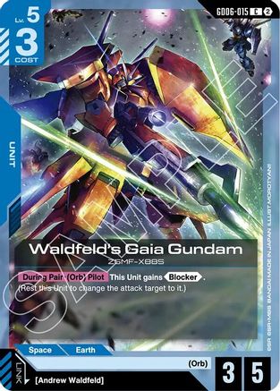 Image of Waldfeld's Gaia Gundam (GD06-015) - Stardust Trails