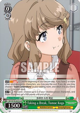 Image of Taking a Break, Tomoe Koga (SR) (SBY/W136-E033S) - Rascal Does Not Dream of Santa Claus