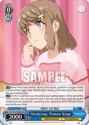 Image of Studying, Tomoe Koga (SR) (SBY/W136-E090S) - Rascal Does Not Dream of Santa Claus