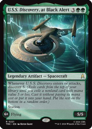 Image of U.S.S. Discovery, at Black Alert (TRK-221) - Star Trek