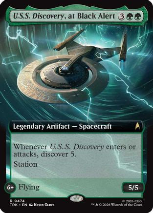 Image of U.S.S. Discovery, at Black Alert (Extended Art) (TRK-474) - Star Trek