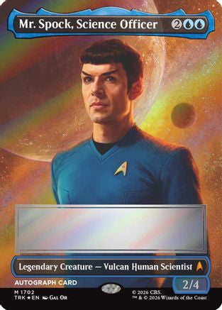 Image of Mr. Spock, Science Officer (Borderless) (Signed) (TRK-1702) - Star Trek Foil