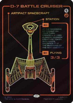 Image of D-7 Battle Cruiser (Showcase) (TRK-553) - Star Trek Foil