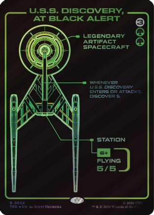 Image of U.S.S. Discovery, at Black Alert (Showcase) (TRK-554) - Star Trek Foil