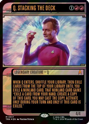 Image of Q, Stacking the Deck (Showcase) (Surge Foil) (TRK-517) - Star Trek Foil