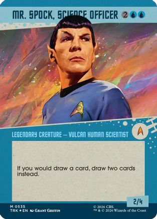 Image of Mr. Spock, Science Officer (Borderless) (Surge Foil) (TRK-535) - Star Trek Foil