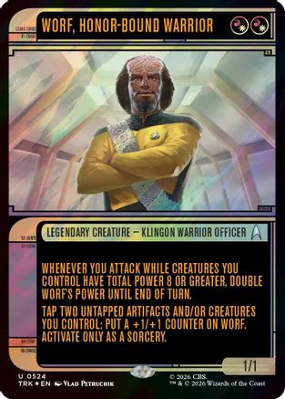 Image of Worf, Honor-Bound Warrior (Showcase) (0524) (Surge Foil) (TRK-524) - Star Trek Foil