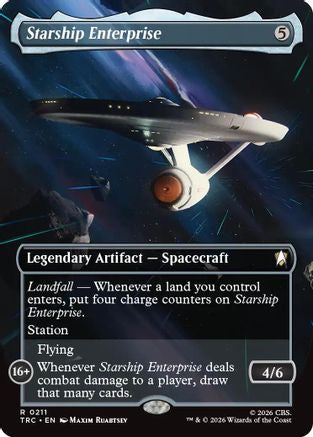Image of Starship Enterprise (Borderless) (TRC-211) - Commander: Star Trek Foil