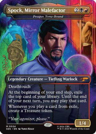 Image of Spock, Mirror Malefactor - Prosper, Tome-Bound (Borderless) (SDS-024) - Star Trek: Stardates Foil
