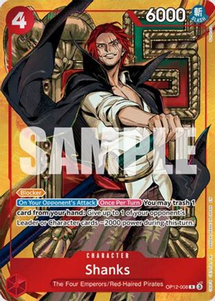 Image of Shanks (OP12-008) (Mini Case Set Vol. 3 Sunohara Artwork) (OP12-008) - One Piece Promotion Cards Foil