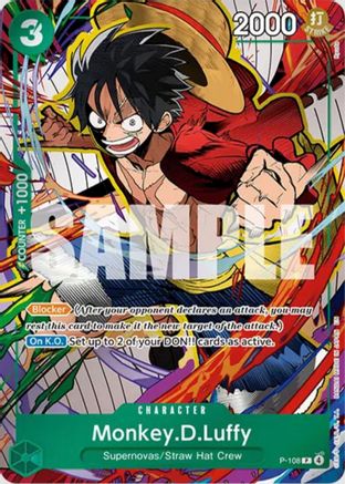 Image of Monkey.D.Luffy (P-108) (Mini Case Set Vol. 3 Ryuda Artwork) (P-108) - One Piece Promotion Cards Foil