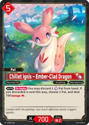 Image of Chillet Ignis - Ember-Clad Dragon (EBP02-004) - BP02 Legends Awaken Foil
