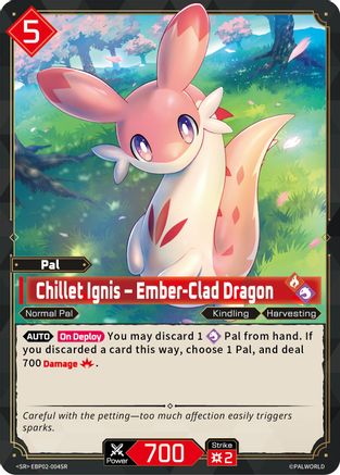 Image of Chillet Ignis - Ember-Clad Dragon (SR) (EBP02-004SR) - BP02 Legends Awaken Foil