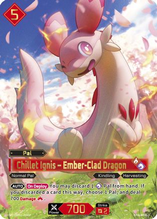 Image of Chillet Ignis - Ember-Clad Dragon (SP) (EBP02-004SP) - BP02 Legends Awaken Foil