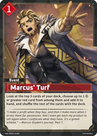 Image of Marcus' Turf (SR) (EBP02-023SR) - BP02 Legends Awaken Foil