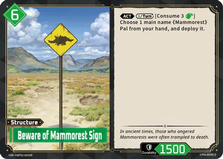 Image of Beware of Mammorest Sign (SR) (EBP02-063SR) - BP02 Legends Awaken Foil