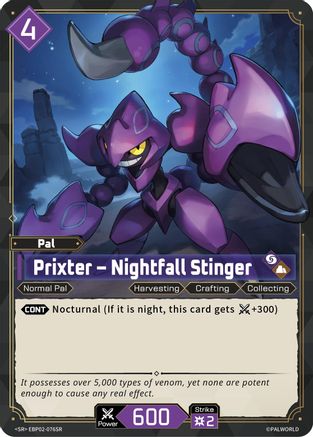 Image of Prixter - Nightfall Stinger (SR) (EBP02-076SR) - BP02 Legends Awaken Foil
