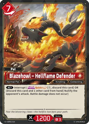Image of Blazehowl - Hellflame Defender (2nd Edition) (EBP01-014) - BP01 Dawn of Palpagos
