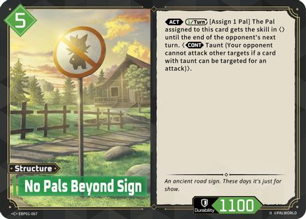 Image of No Pals Beyond Sign (2nd Edition) (EBP01-067) - BP01 Dawn of Palpagos
