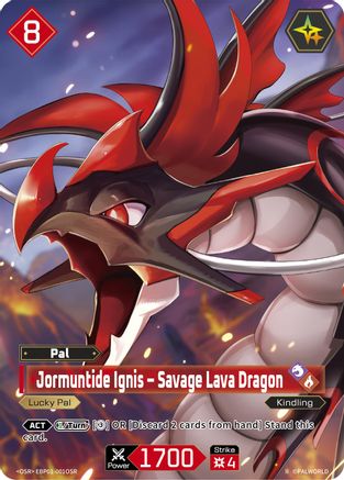 Image of Jormuntide Ignis - Savage Lava Dragon (OSR) (2nd Edition) (EBP01-001OSR) - BP01 Dawn of Palpagos Foil