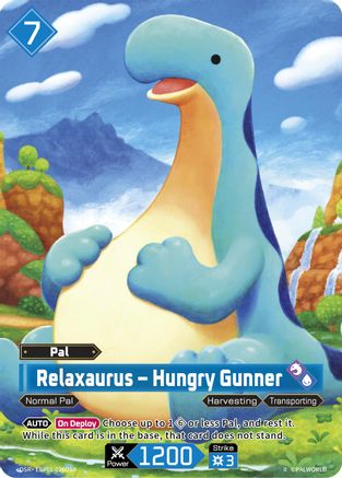 Image of Relaxaurus - Hungry Gunner (OSR) (2nd Edition) (EBP01-026OSR) - BP01 Dawn of Palpagos Foil