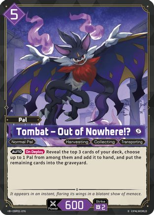 Image of Tombat - Out of Nowhere!? (2nd Edition) (EBP01-076) - BP01 Dawn of Palpagos Foil