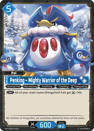 Image of Penking - Mighty Warrior of the Deep (SR) (2nd Edition) (EBP01-031SR) - BP01 Dawn of Palpagos Foil