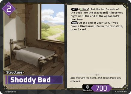 Image of Shoddy Bed (2nd Edition) (EBP01-089) - BP01 Dawn of Palpagos