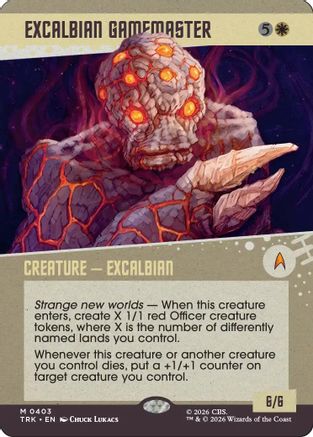 Image of Excalbian Gamemaster (Showcase) (TRK-403) - Star Trek Foil