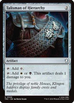 Image of Talisman of Hierarchy (Surge Foil) (TRC-506) - Commander: Star Trek Foil