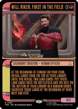 Image of Will Riker, First in the Field (Showcase) (TRK-385) - Star Trek Foil
