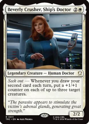 Image of Beverly Crusher, Ship's Doctor (Surge Foil) (TRC-011) - Commander: Star Trek Foil
