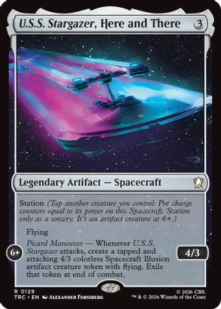 Image of U.S.S. Stargazer, Here and There (Surge Foil) (TRC-129) - Commander: Star Trek Foil