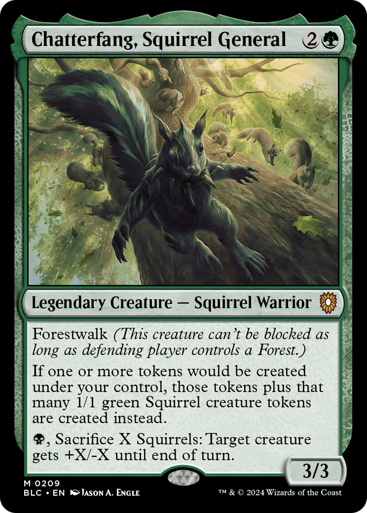 Image of Chatterfang, Squirrel General [Bloomburrow Commander]