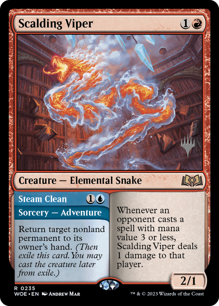 Image of Scalding Viper // Steam Clean (Promo Pack) [Wilds of Eldraine Promos]