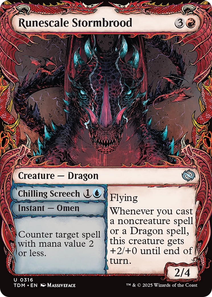 Image of Runescale Stormbrood (Showcase) [Tarkir: Dragonstorm]