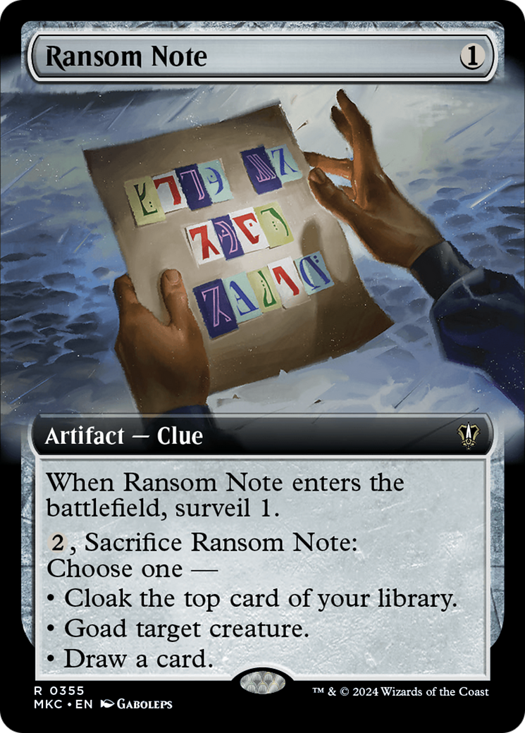 Image of Ransom Note (0355) (Extended Art) [Murders at Karlov Manor Commander]