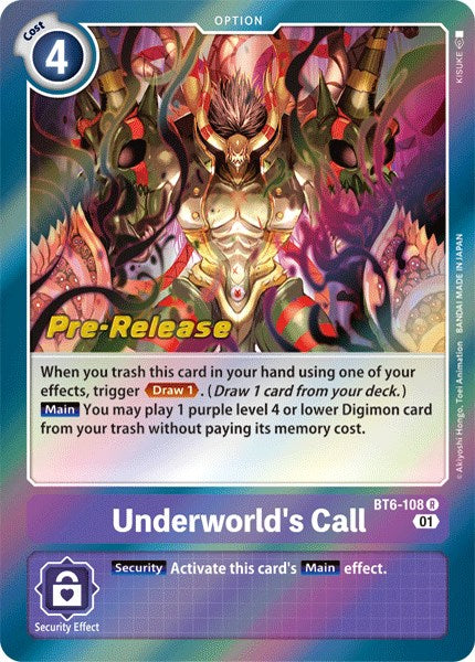 Image of Underworld's Call [BT6-108] [Double Diamond Pre-Release Cards]