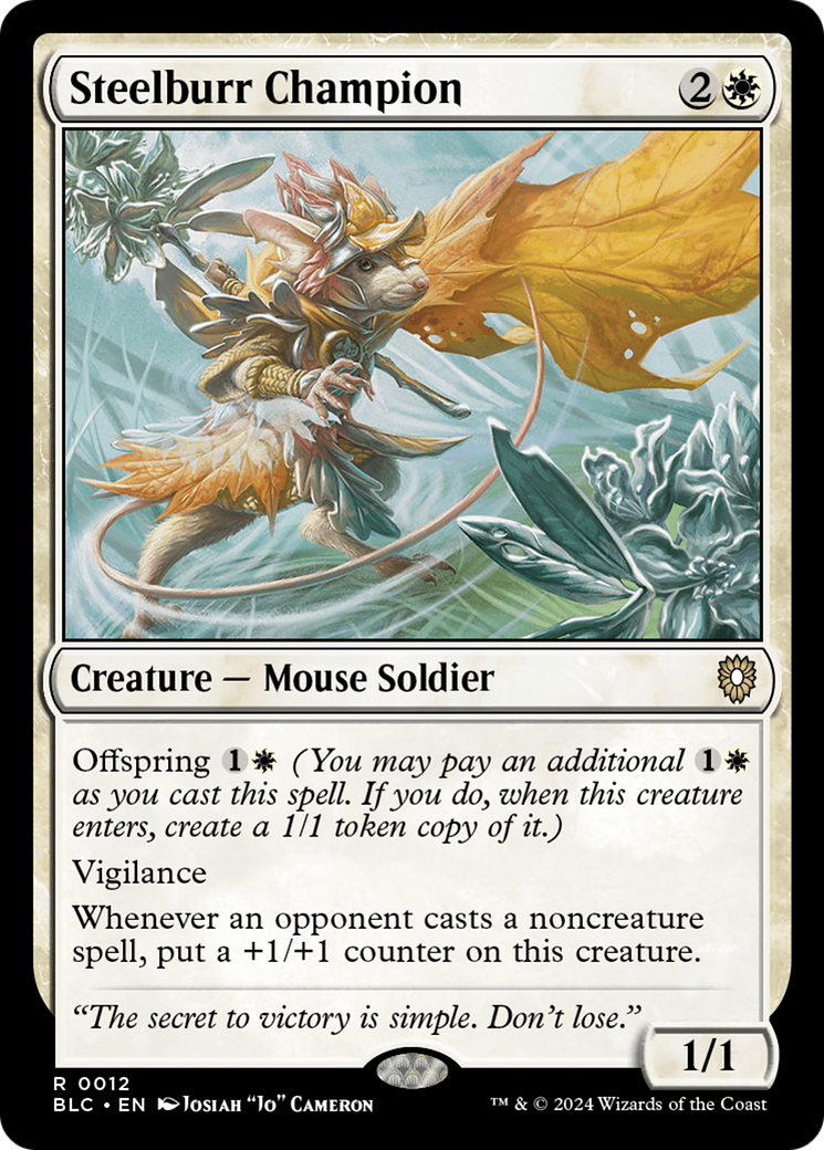 Image of Steelburr Champion [Bloomburrow Commander]