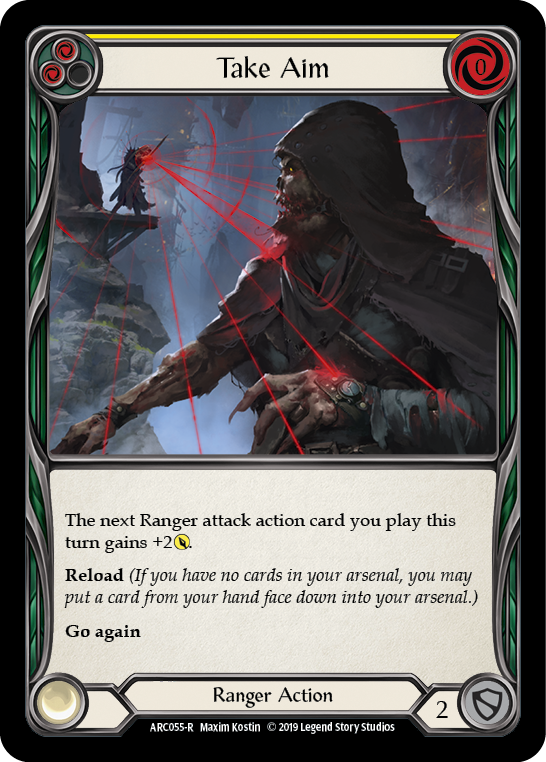 Image of Take Aim (Yellow) [ARC055-R] (Arcane Rising)  1st Edition Rainbow Foil