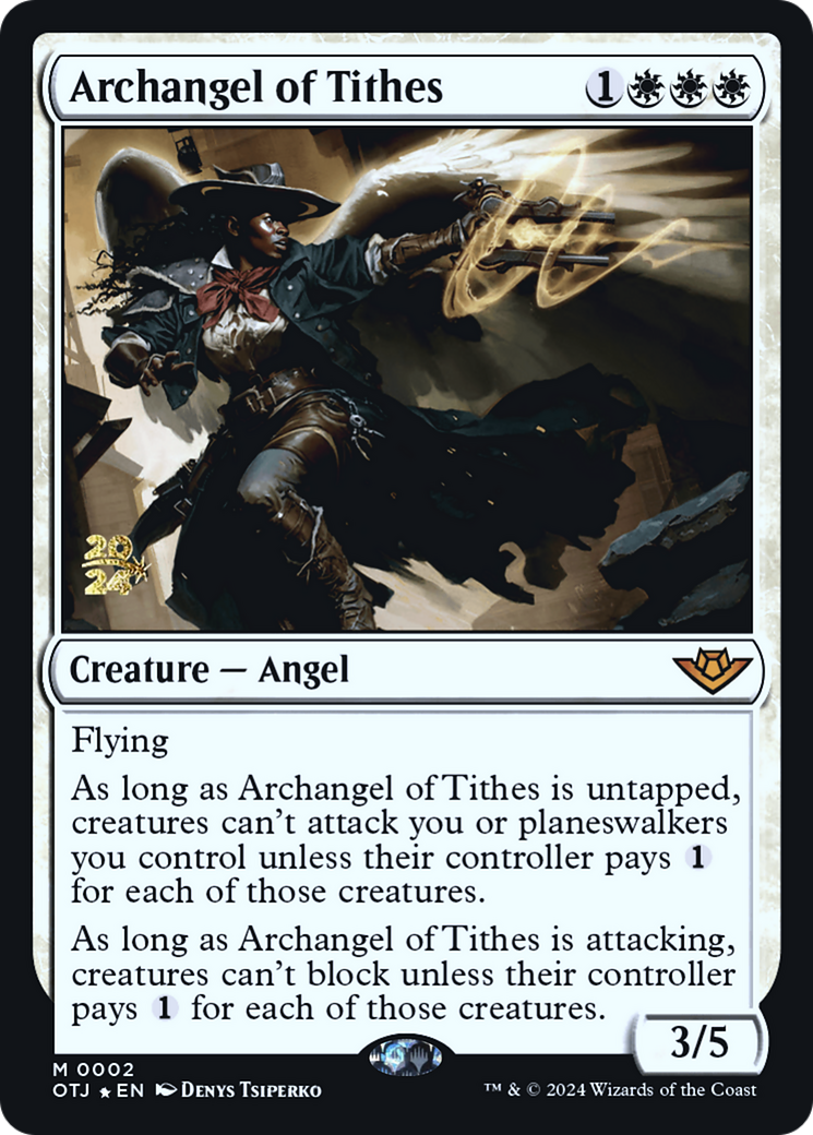 Image of Archangel of Tithes [Outlaws of Thunder Junction Prerelease Promos]
