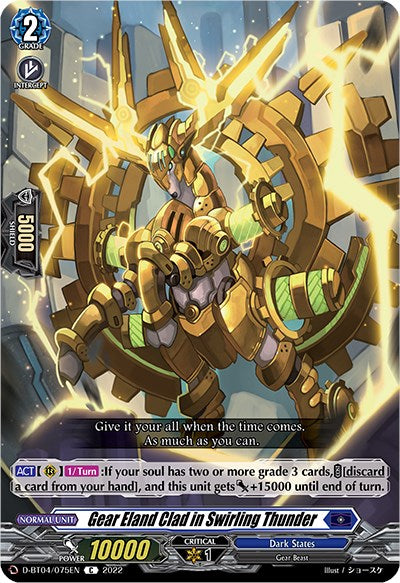 Image of Gear Eland Clad in Swirling Thunder (D-BT04/075EN) [Awakening of Chakrabarthi]