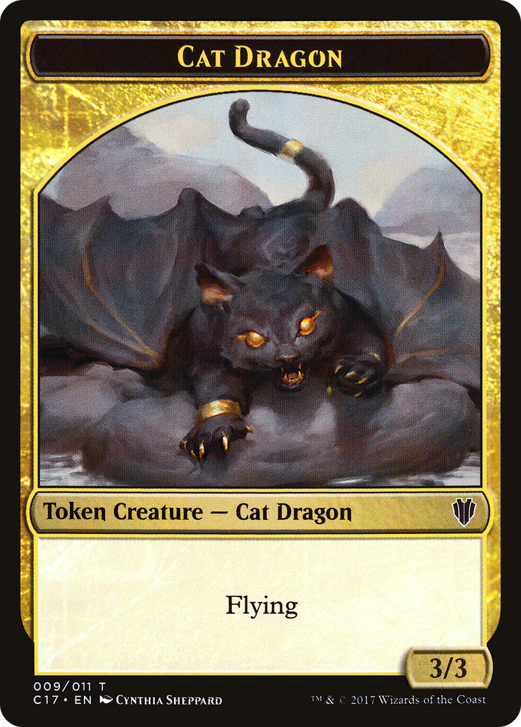 Image of Cat Dragon // Dragon (007) Double-Sided Token [Commander 2017 Tokens]