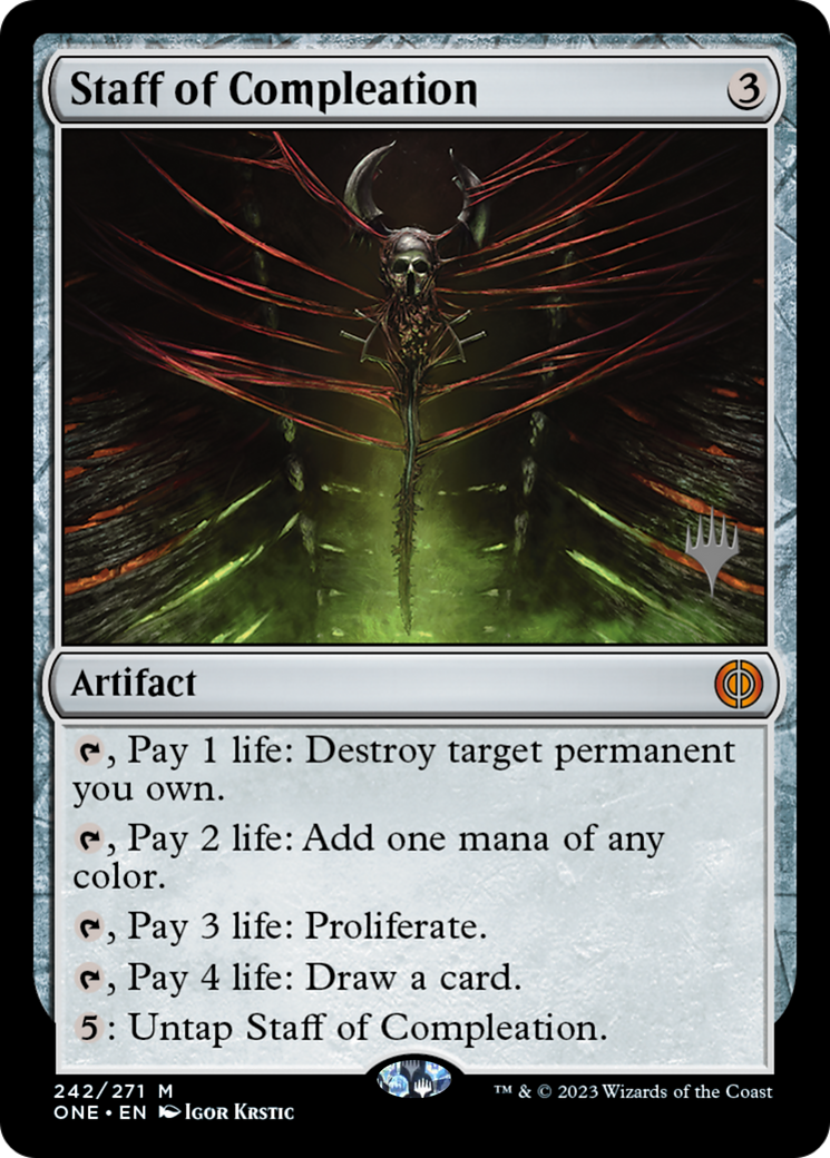Image of Staff of Compleation (Promo Pack) [Phyrexia: All Will Be One Promos]