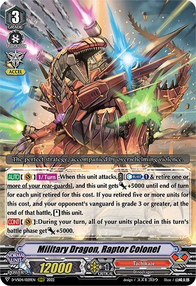 Image of Military Dragon, Raptor Colonel (D-VS04/029EN) [V Clan Collection Vol.4]