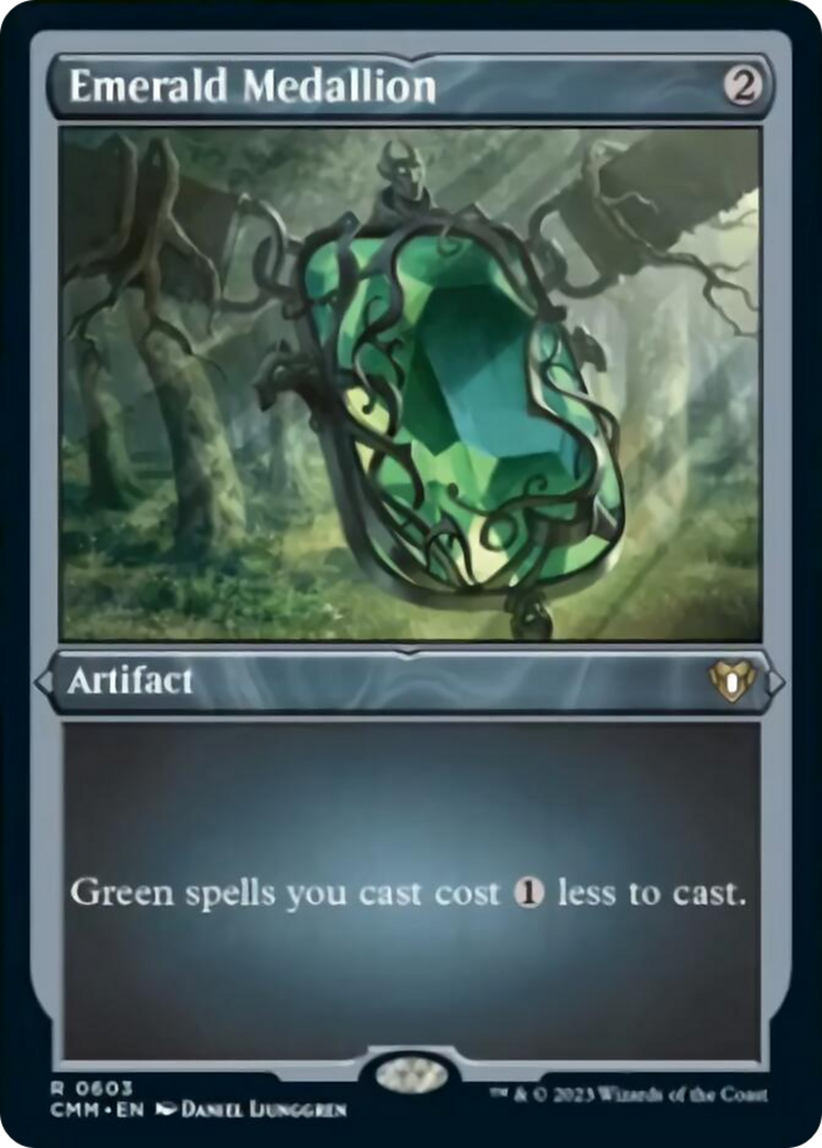 Image of Emerald Medallion (Foil Etched) [Commander Masters]