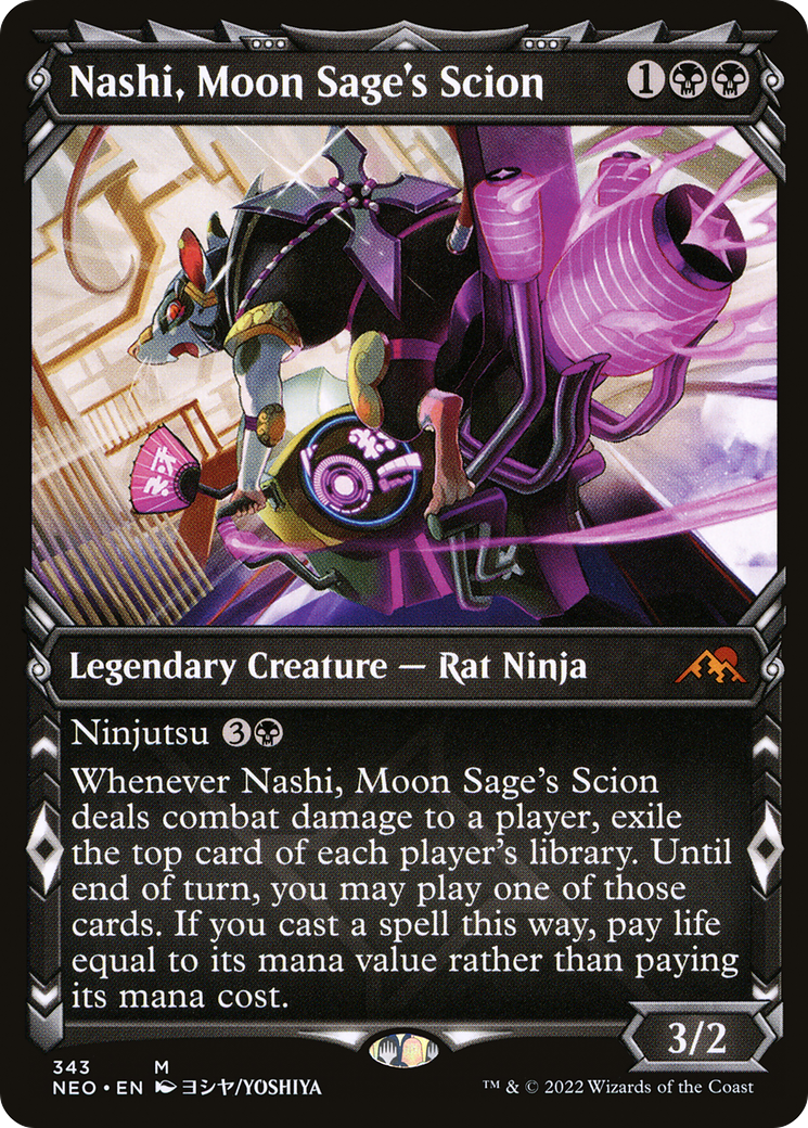Image of Nashi, Moon Sage's Scion (Showcase Ninja) [Kamigawa: Neon Dynasty]