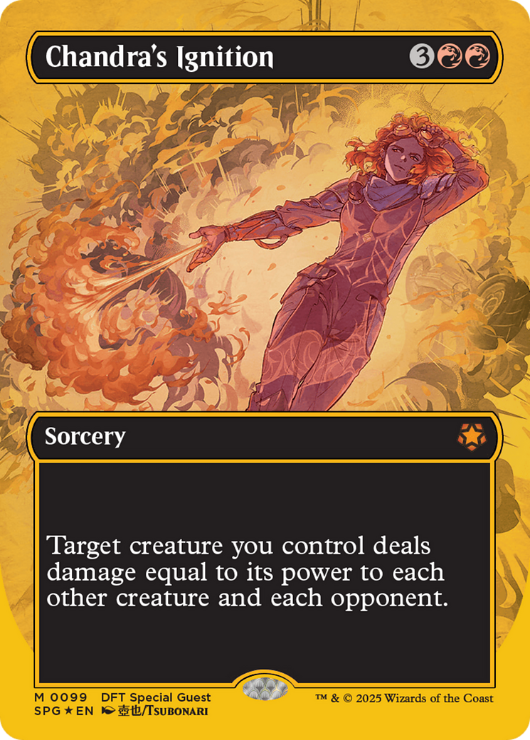 Image of Chandra's Ignition (Borderless) (First-Place Foil) [Aetherdrift Special Guests]