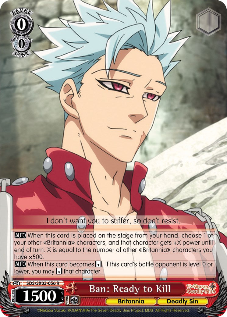 Image of Ban: Ready to Kill (SDS/SX03-056 R) [The Seven Deadly Sins]