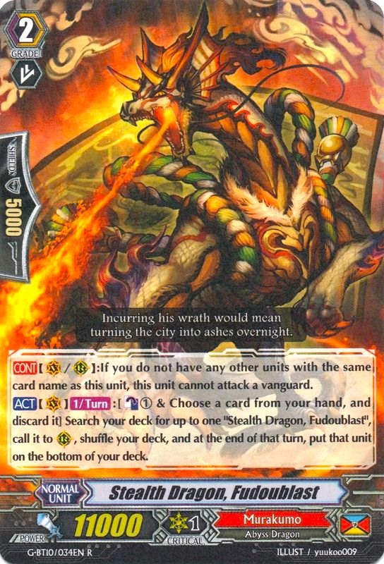 Image of Stealth Dragon, Fudoublast (G-BT10/034EN) [Raging Clash of the Blade Fangs]
